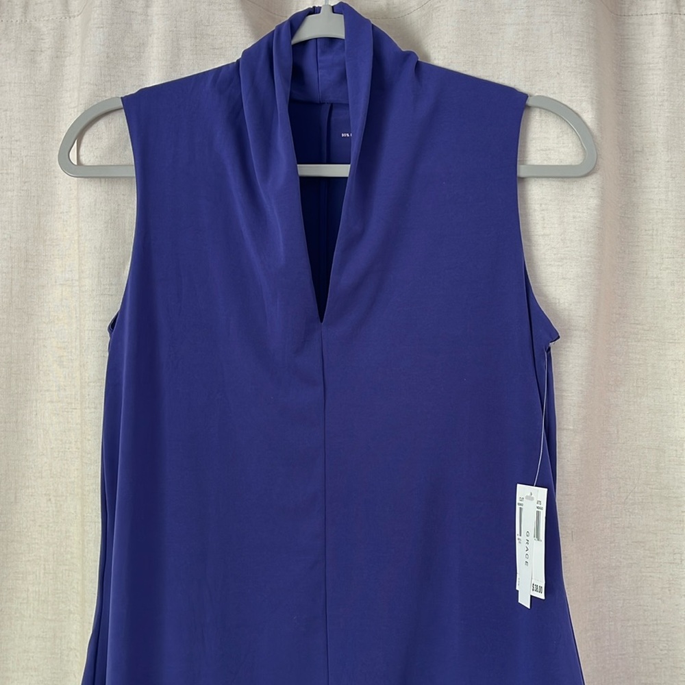 Sleeveless Navy Top